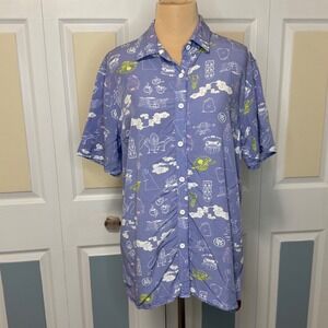 Her Universe Spirited Away Studio Ghibli Button Down Shirt Blue Purple SM